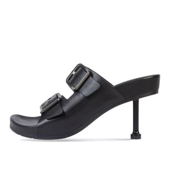 NWB BALENCIAGA  Mallorca sandals In Black Size 37 - Picture 1 of 16